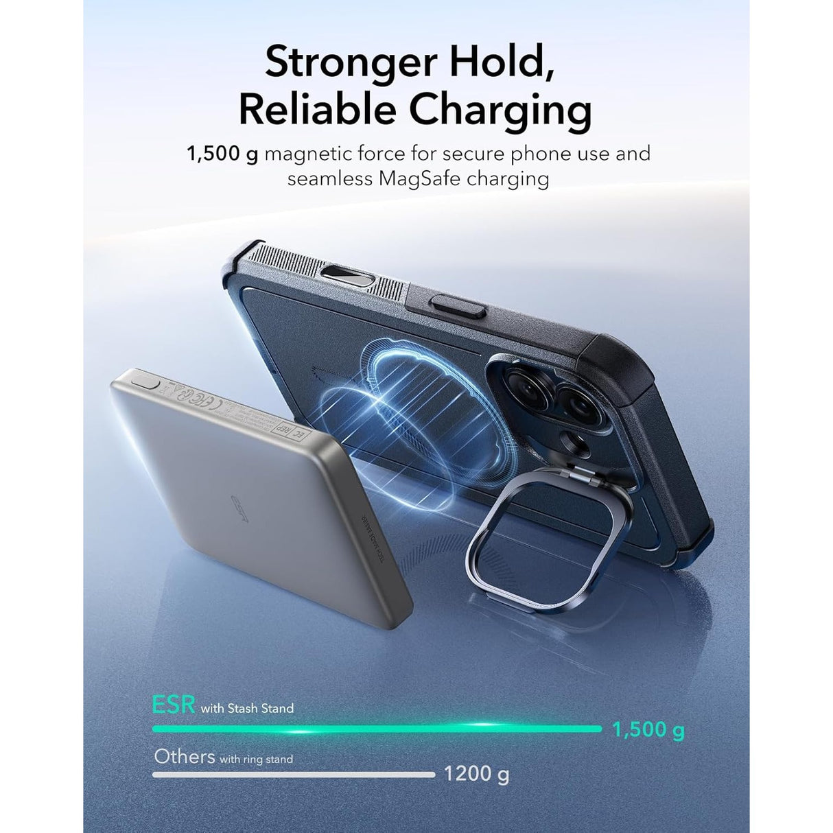 ESR iPhone 17 Cyber Tough Magnetic Case con Stand, MagSafe y Control de Cámara Protección Grado Militar 7X