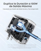 Anker Cargador 100W de 3 Puertos con Pantalla Inteligente