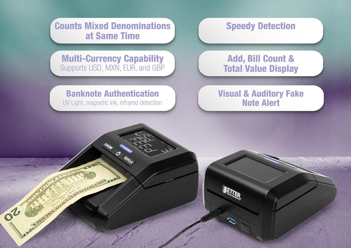 Better Office Products Detector de Billetes Falsos 24001
