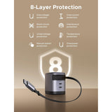 UGREEN Nexode 45W GaN Cargador con Cable USB-C Retráctil y 2 Puertos