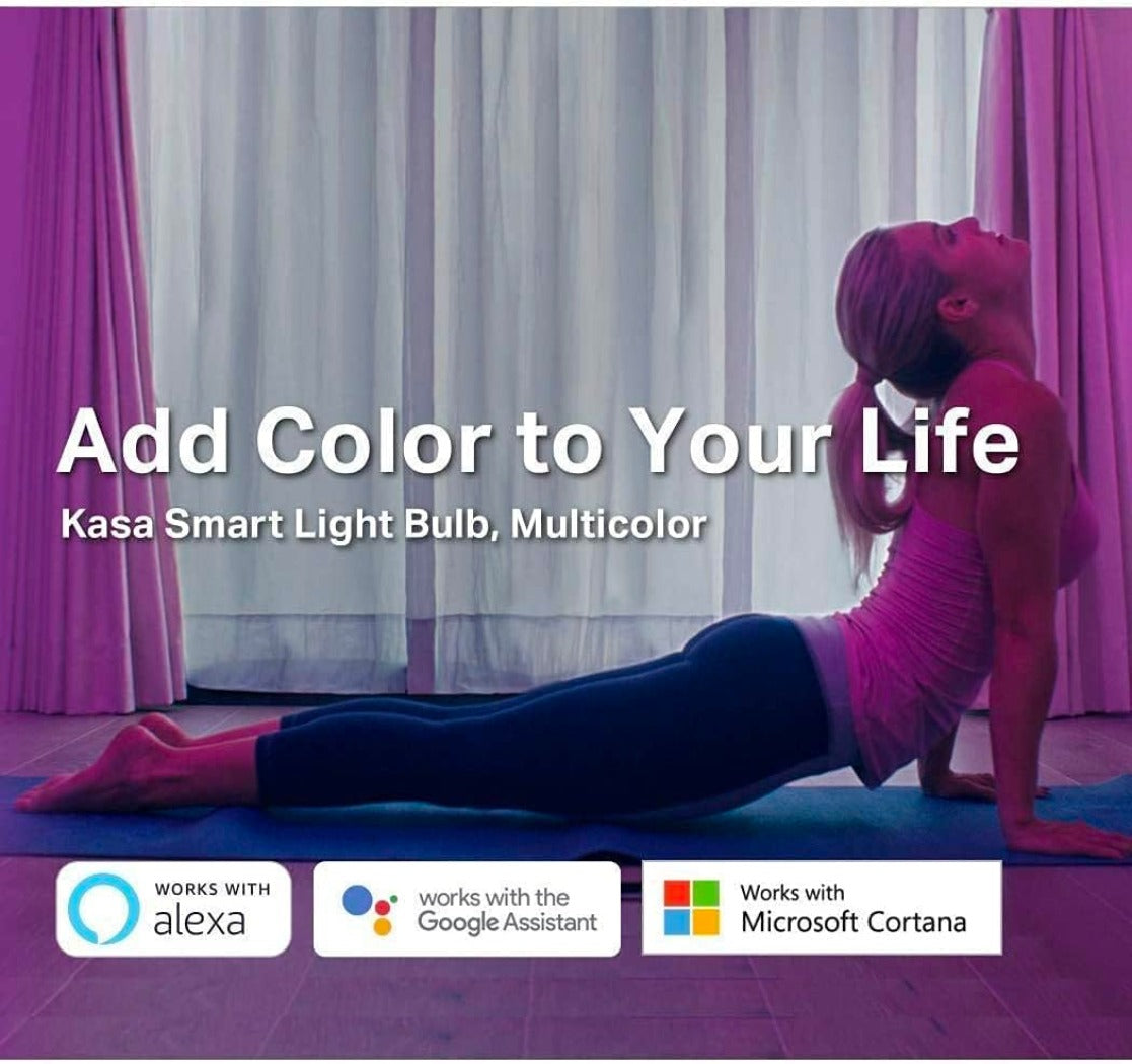 Kasa Smart Bulb foco regulable cambia de color, funciona con Alexa y Google Home, 1000 lúmenes, A19, 11W, WiFi, no requiere HUB