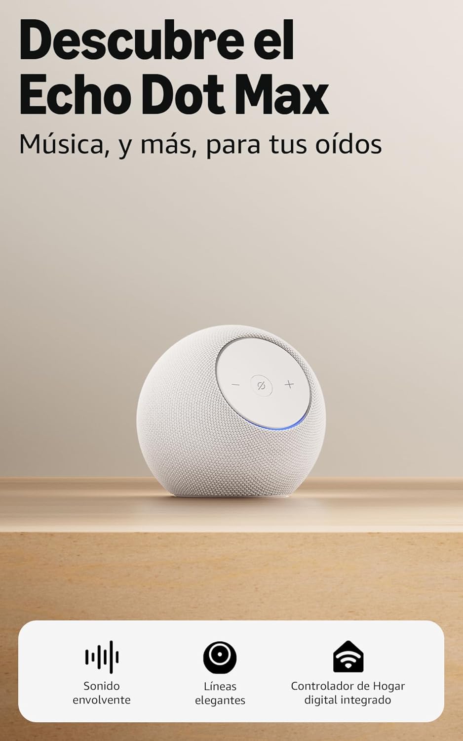 Nuevo Amazon Echo Dot Max: altavoz Alexa con sonido envolvente y controlador de Hogar digital integrado