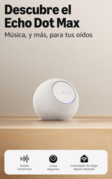 Nuevo Amazon Echo Dot Max: altavoz Alexa con sonido envolvente y controlador de Hogar digital integrado