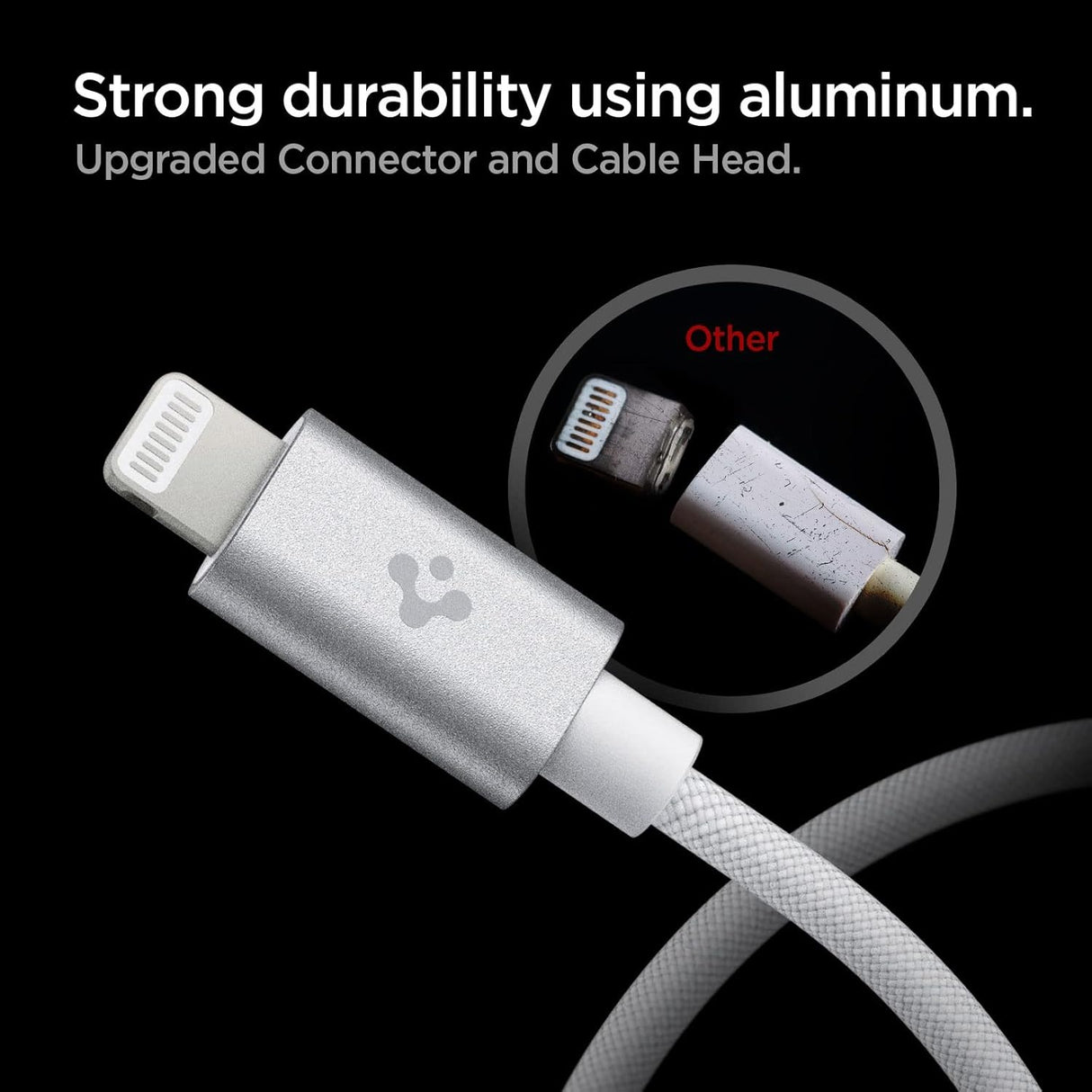 Spigen Cable Lightning a USB-C Certificado MFi de 2 metros para iPhone 8 al 14 Series, iPad, AirPods