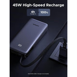 UGREEN Nexode Power Bank 20000mAh 45W con Cable Integrado