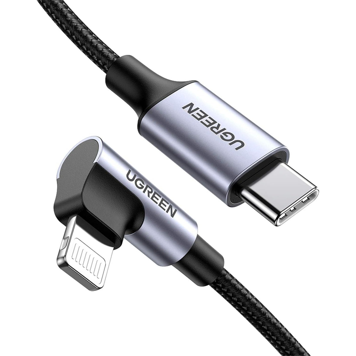 UGREEN Cable Lightning 90 grados a USB-C Certificado MFi de 1.82 metros para iPhone 8 al 14 Series, iPad, AirPods