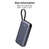 UGREEN Nexode Power Bank 20000mAh 45W con Cable Integrado