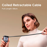 UGREEN 45W Nexode Pro GaN Cargador con Cable USB-C Retráctil y 2 Puertos