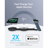 Anker MagGo Estación de Carga Inalámbrica MagSafe (3 en 1 pad plegable) Certificado 15W Qi2 con Adaptador y Cable