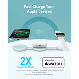 Anker MagGo Estación de Carga Inalámbrica MagSafe (3 en 1 pad plegable) Certificado 15W Qi2 con Adaptador y Cable