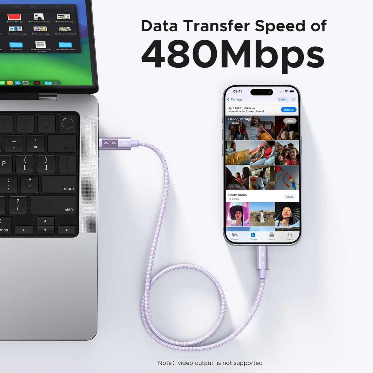 UGREEN Uno 100W Cable USB-C a USB-C Carga Rápida con Pantalla LED 1 Metro