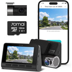 70mai Dash Cam 4K A800S Grabación Dual para Carro WiFi ADAS + Cámara Trasera RC06 + 128GB MicroSD