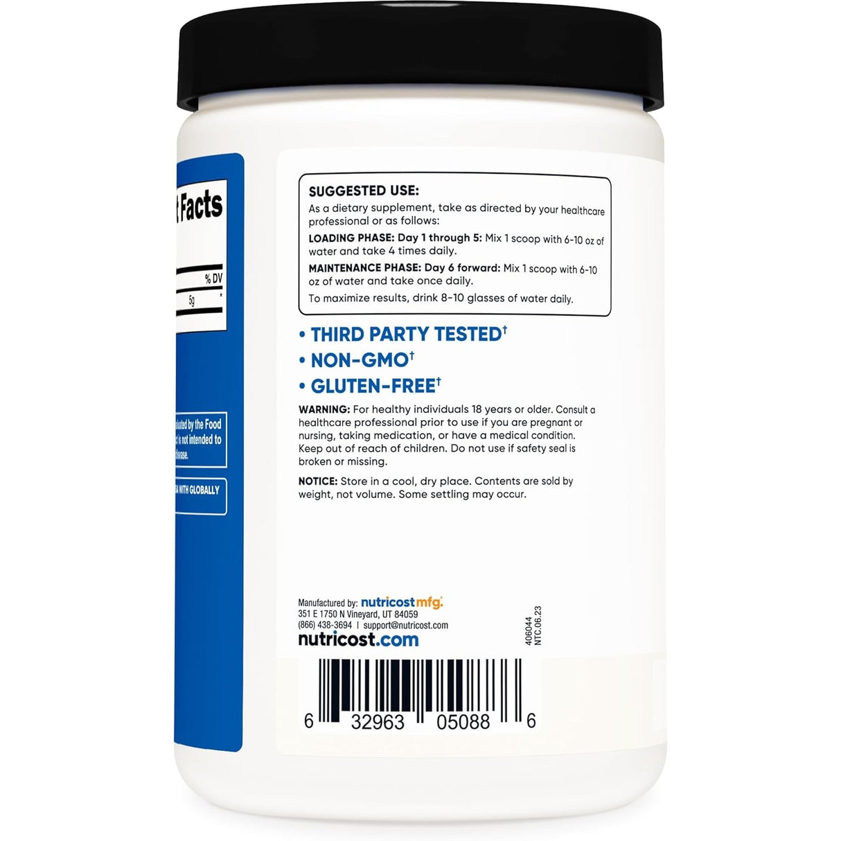 Nutricost Creatina Monohidratada en Polvo 500G - 100 Porciones Sin Sabor