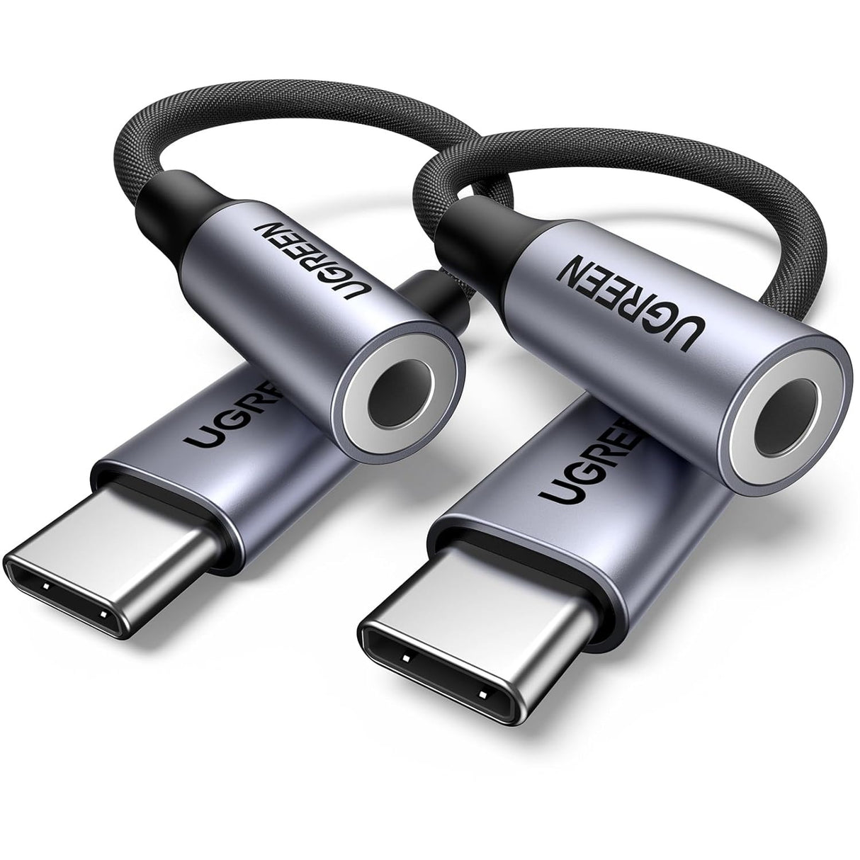 UGREEN USB-C a 3.5mm Adaptador de Audio Trenzado HiFi DAC - Pack de 2