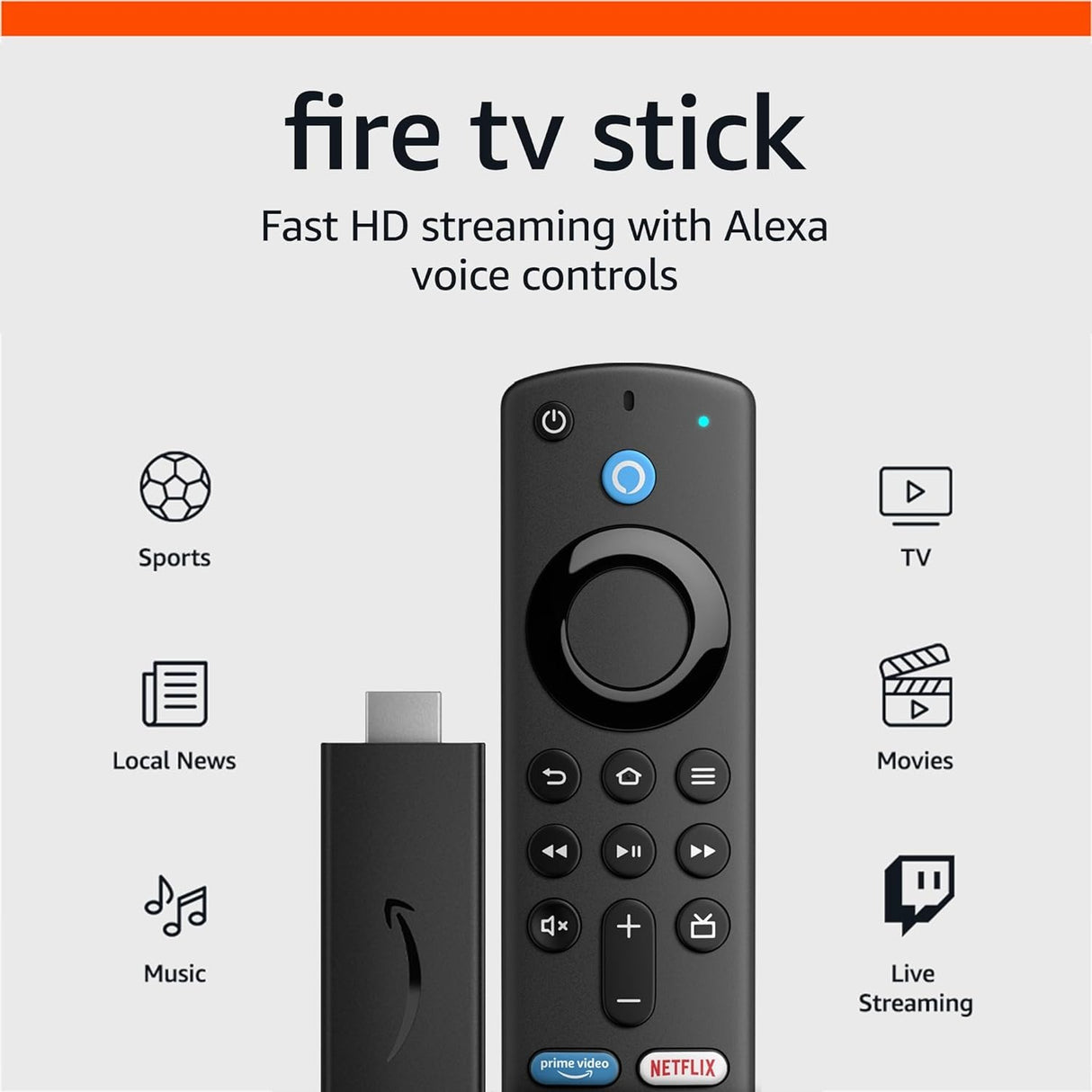 Fire TV Stick 3era Generación con Alexa Voice Remote (incluye controles de TV) | Dispositivo de streaming en HD