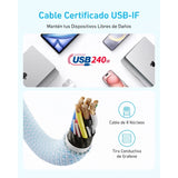 Anker Zolo Cable USB-C a USB-C 240W Trenzado de 1.8 metros