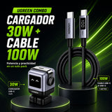 UGREEN Uno 30W Cargador Robot GaN + UGREEN Uno 100W Cable 1 Metro