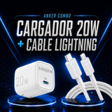 Anker Zolo Charger 20W + Anker 322 USB-C a Lightning Cable 1.8 Metros