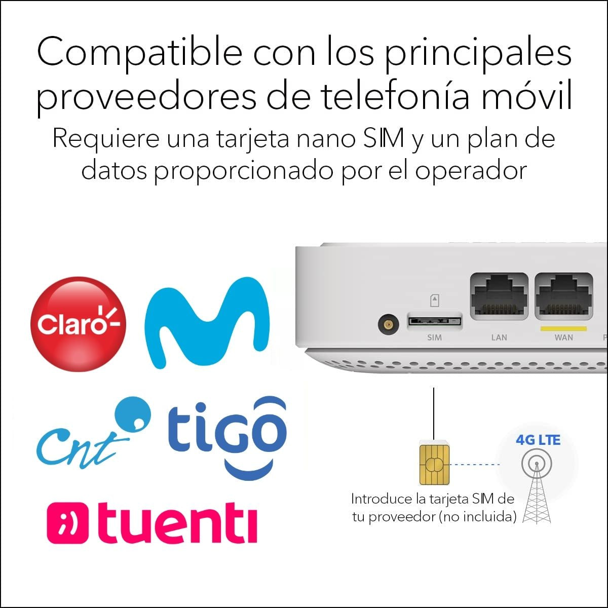 Netgear LM1200 Módem 4G LTE de Respaldo para Internet Failover Ethernet Gigabit