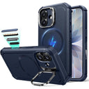 ESR iPhone 17 Cyber Tough Magnetic Case con Stand, MagSafe y Control de Cámara Protección Grado Militar 7X