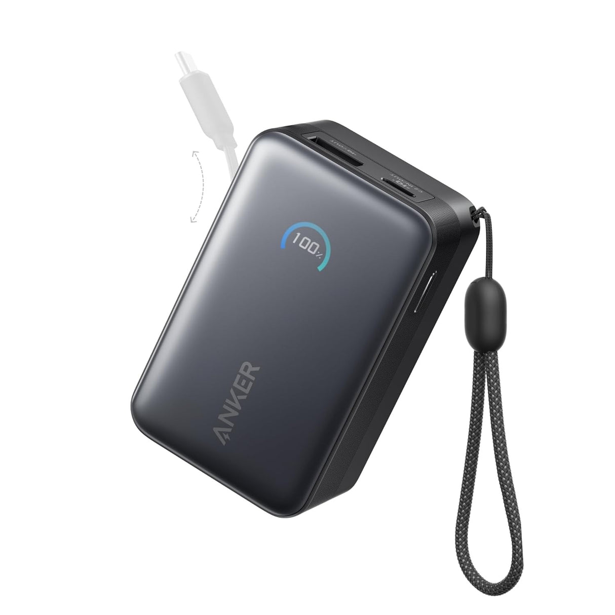 Anker Nano Power Bank (10K, 45W, Cable USB-C Retráctil Integrado)