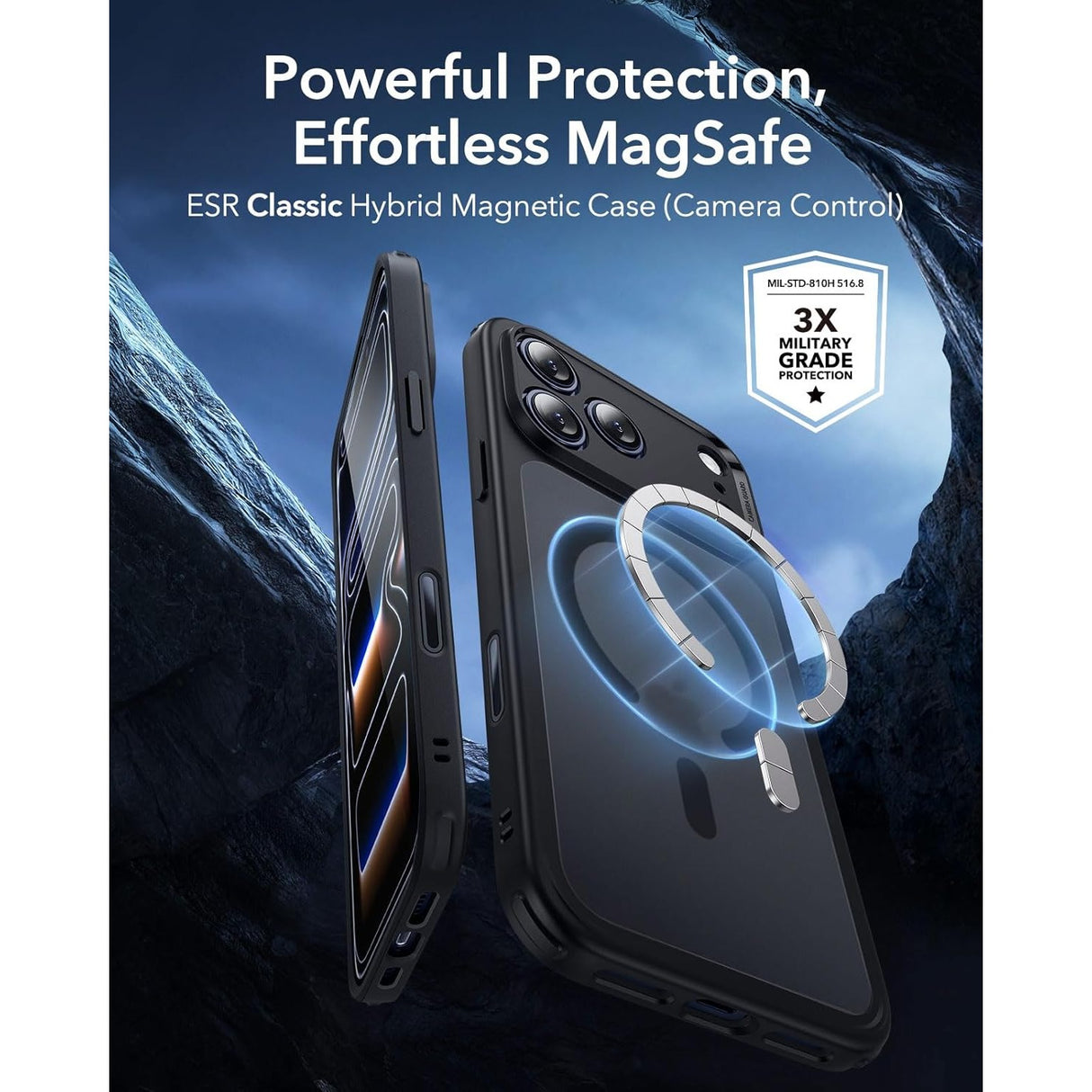 ESR iPhone 17 Pro Max Classic Hybrid Case con MagSafe y Control de Cámara Protección Grado Militar Esmerilado