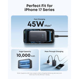 Anker Nano Power Bank (10K, 45W, Cable USB-C Retráctil Integrado)