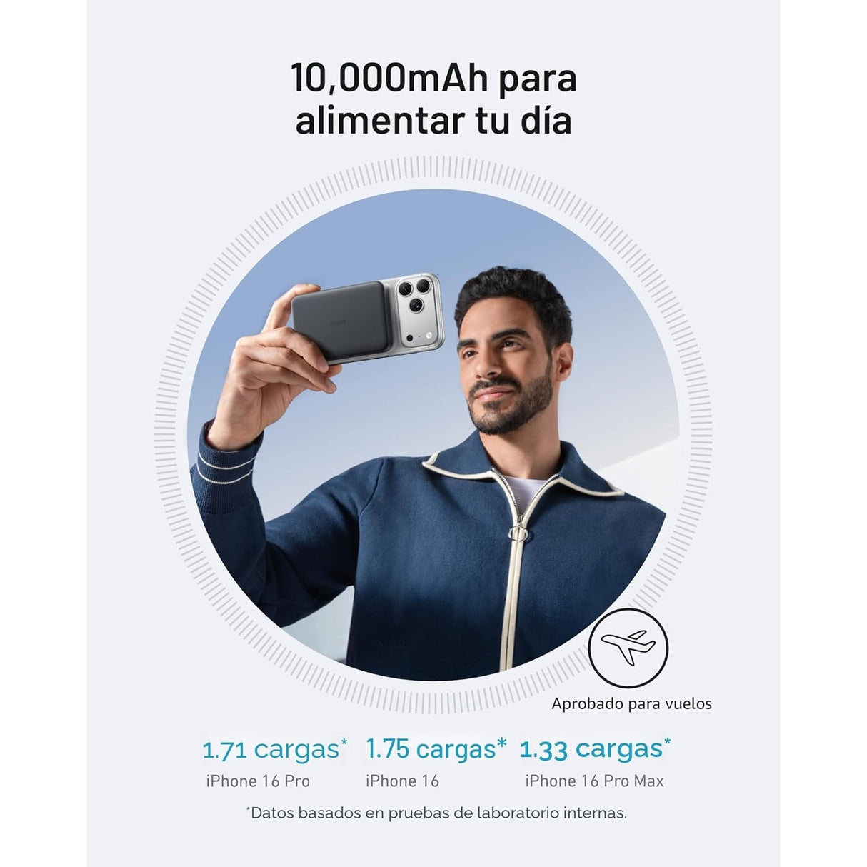 Anker MagGo Power Bank (10K, Slim) MagSafe Qi2 15W Certificada para iPhone 17/16/15