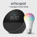 Echo Spot (modelo 2024) con foco inteligente Sengled multicolor