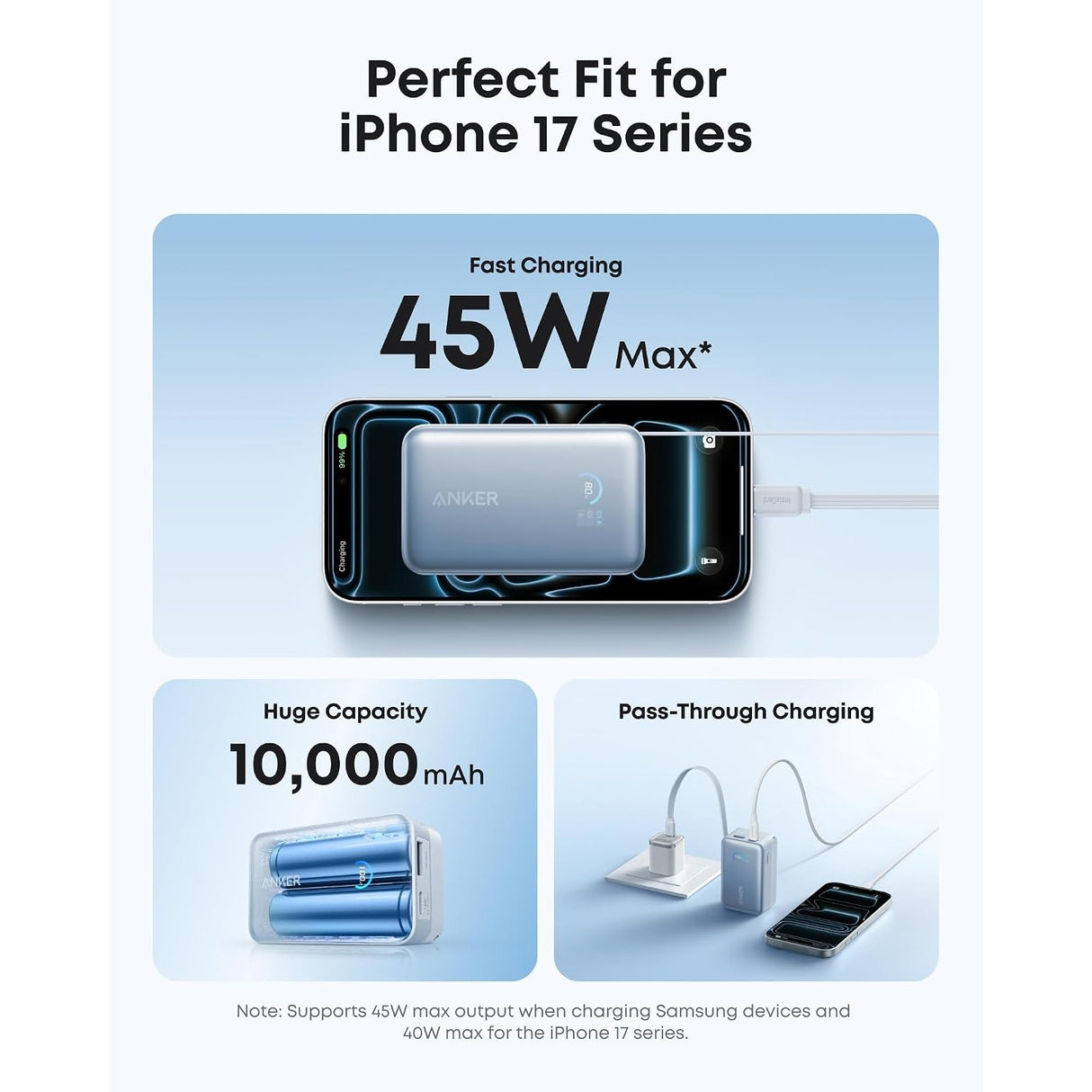 Anker Nano Power Bank (10K, 45W, Cable USB-C Retráctil Integrado)