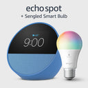 Echo Spot (modelo 2024) con foco inteligente Sengled multicolor