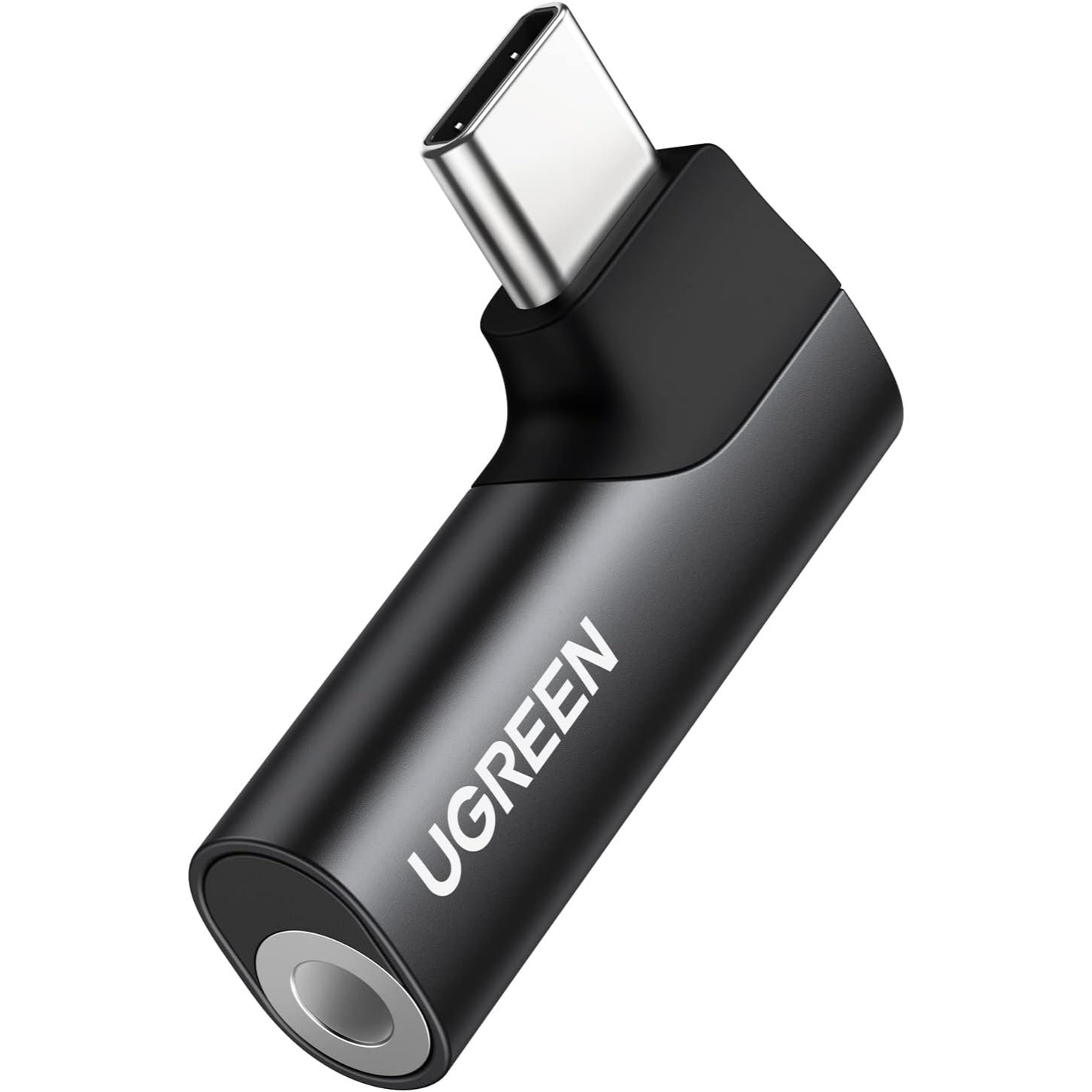 UGREEN Adaptador de Audio USB-C a 3.5mm auxiliar, micrófono estéreo DAC, HiFi, ángulo recto, compatible con iPad Pro Air 5 4 Mini 6, Galaxy S23 Ultra S22 S21 S20, Pixel 7 Pro