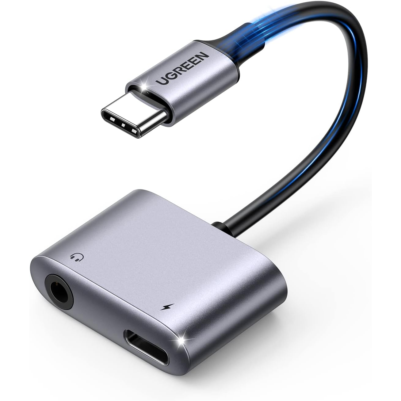 UGREEN USB-C a 3.5mm Adaptador de Audio con Puerto de Carga 2 en 1 PD 60W