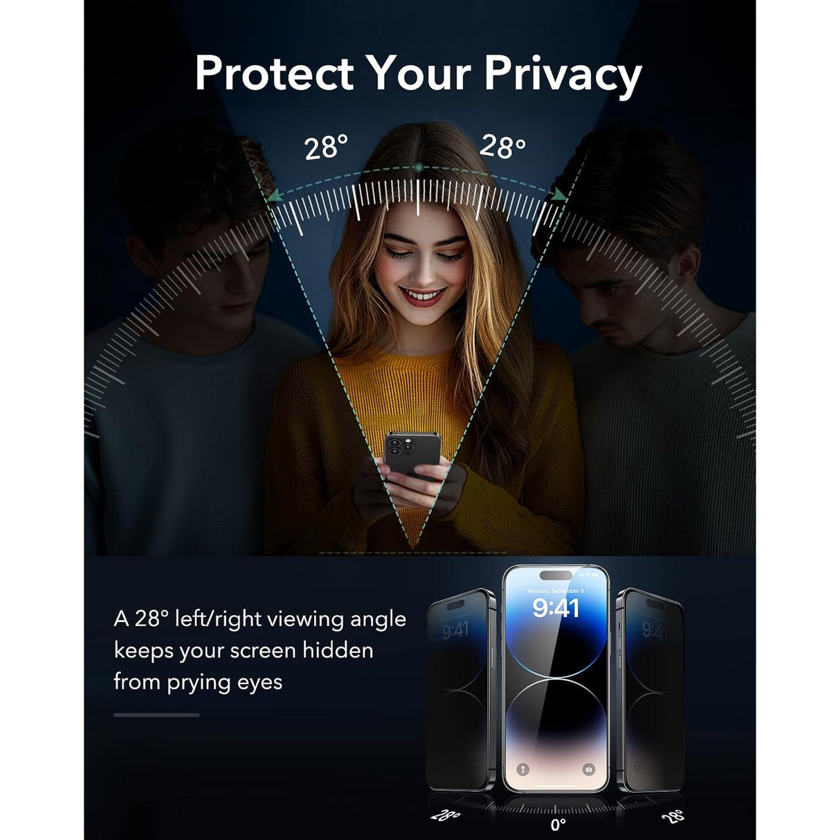 ESR Protector de Pantalla Privacidad iPhone 14 Pro Max - vista 3