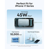 Anker Nano Power Bank (10K, 45W, Cable USB-C Retráctil Integrado)