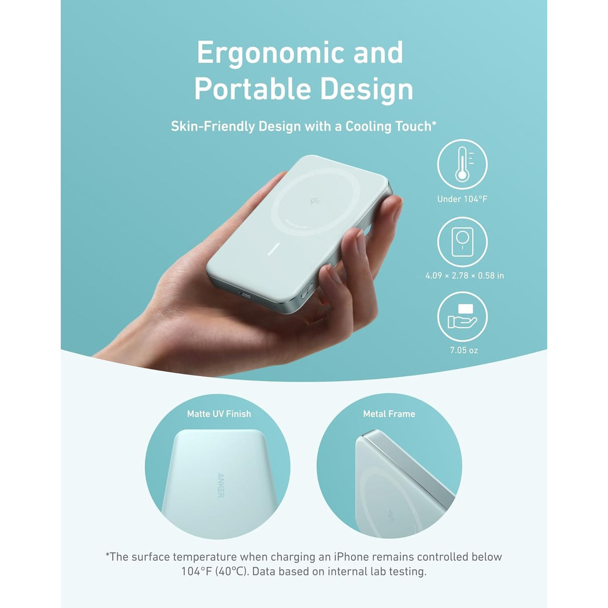Anker MagGo Power Bank (10K, Slim) MagSafe Qi2 15W Certificada para iPhone 17/16/15