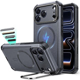 ESR iPhone 17 Pro Cyber Tough Magnetic Case con Stand, MagSafe y Control de Cámara Protección Grado Militar 7X