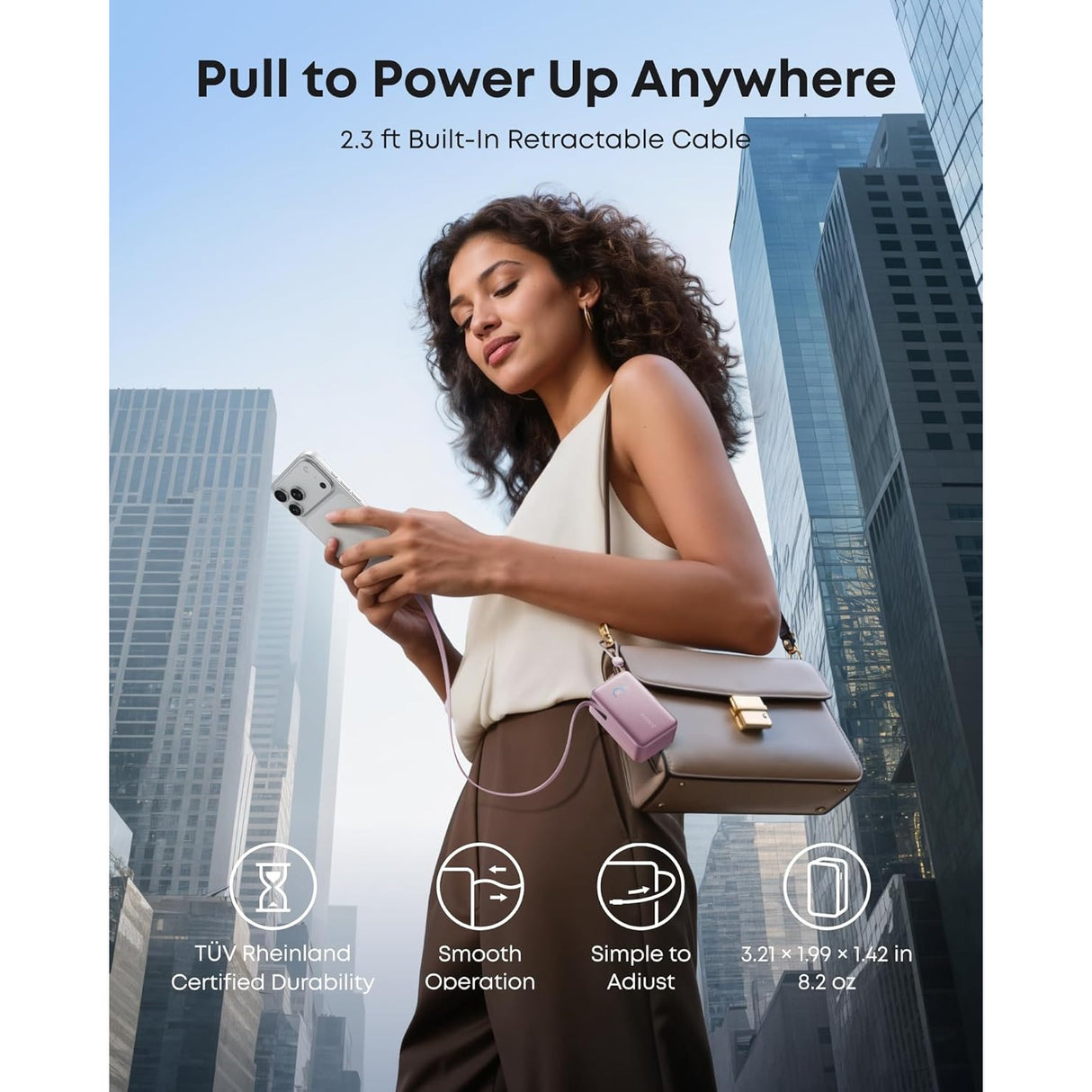 Anker Nano Power Bank (10K, 45W, Cable USB-C Retráctil Integrado)