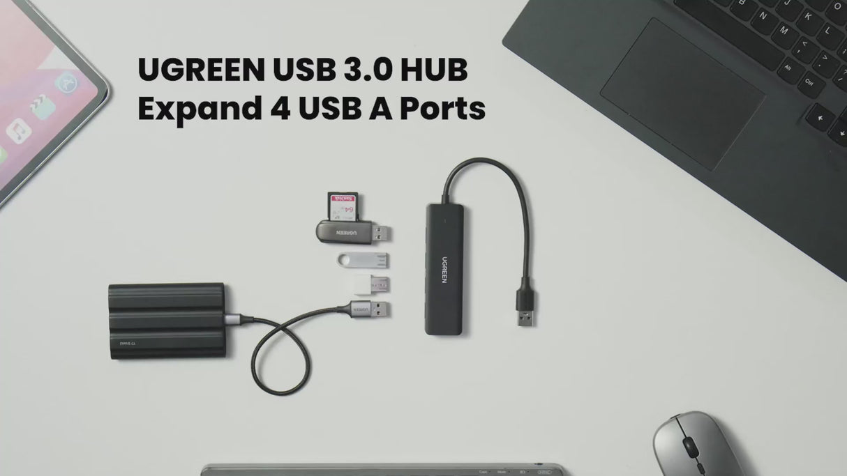 UGREEN Hub USB 3.0 4 Puertos USB-A Cable 0.15m