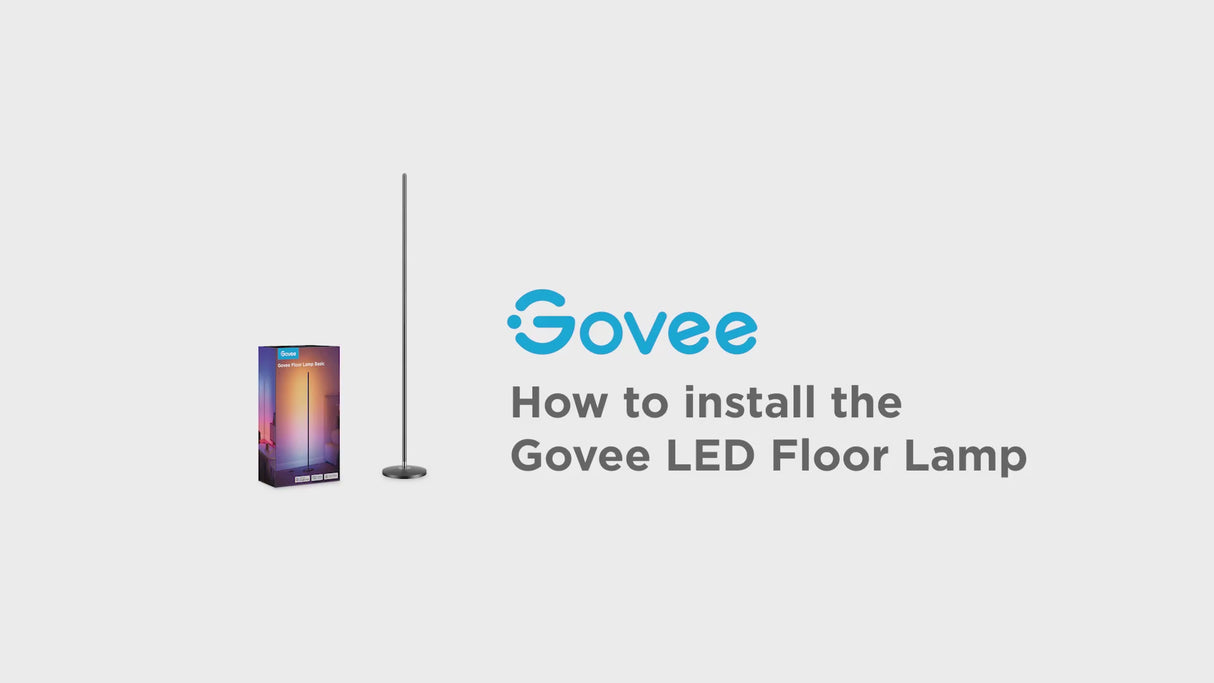Govee Floor Lamp Basic RGBIC Lámpara de Pie 1000lm compatible con SmartThings, Alexa y Matter