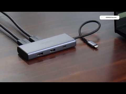 UGREEN Hub USB-C Revodok 206, Dock 6 en 1, 100W PD, Doble HDMI 4K@60Hz