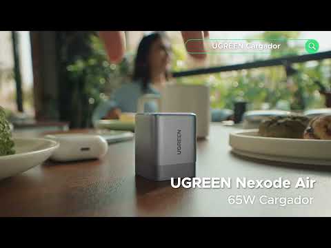 UGREEN Nexode Air 65W Cargador USB-C Compacto y Plegable con Cable 100W 1m - Gris