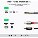 UGREEN Cable 3.5mm a RCA Sonido HiFi Carcasa de Metal 3 Metros