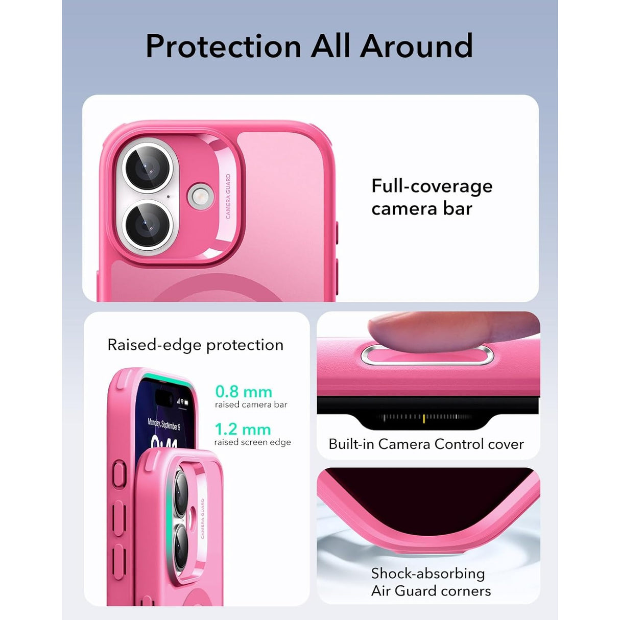 ESR iPhone 17 Classic Hybrid Case con MagSafe y Control de Cámara Protección Grado Militar Esmerilado