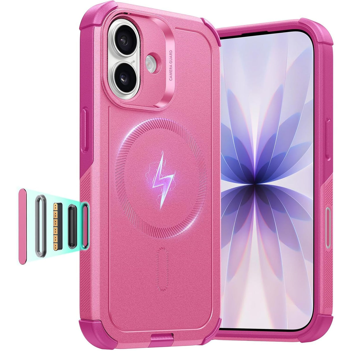 ESR iPhone 17 Cyber Tough Magnetic Case con MagSafe y Control de Cámara Protección Grado Militar 7X