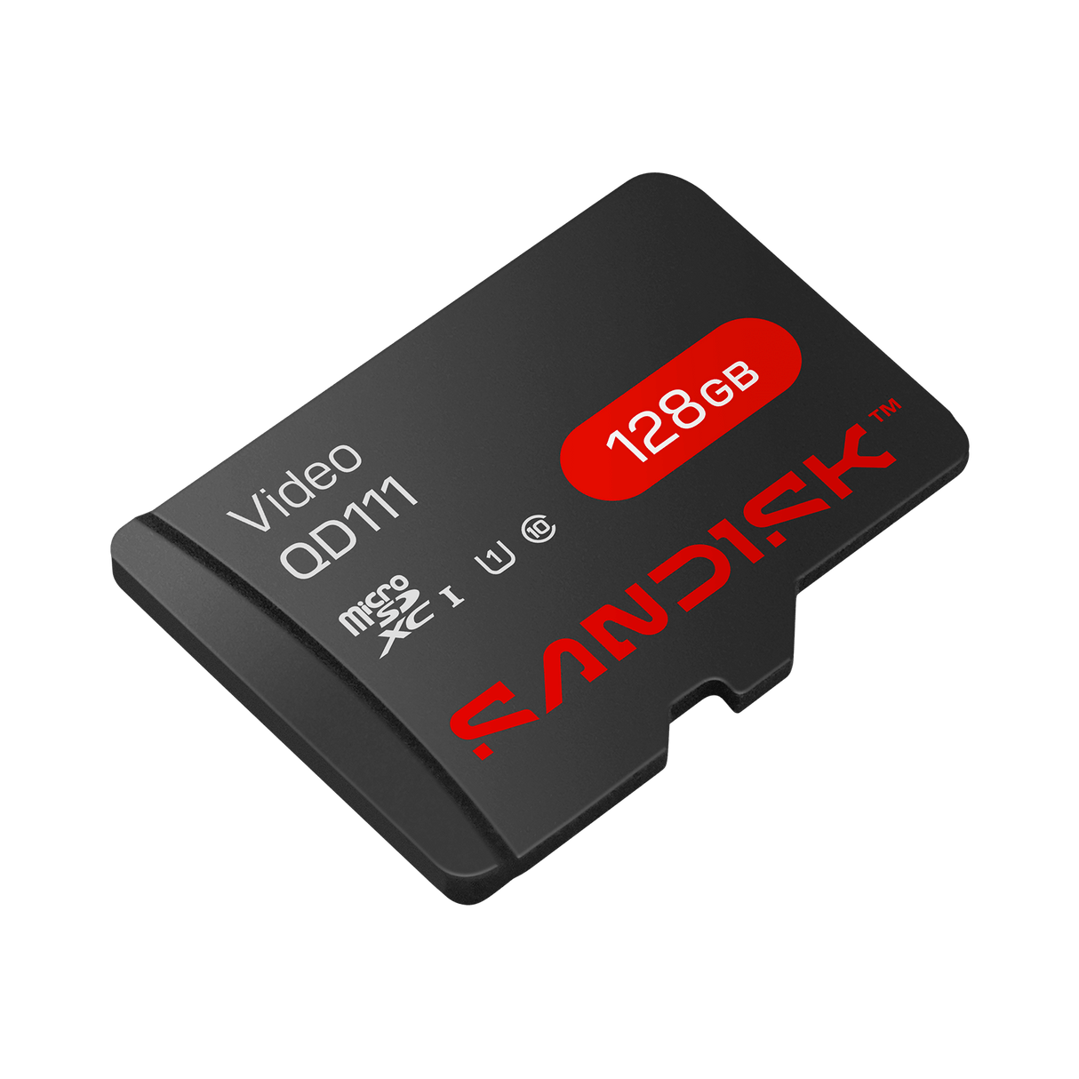 Tarjeta microSD SanDisk Video 128GB - vista en ángulo