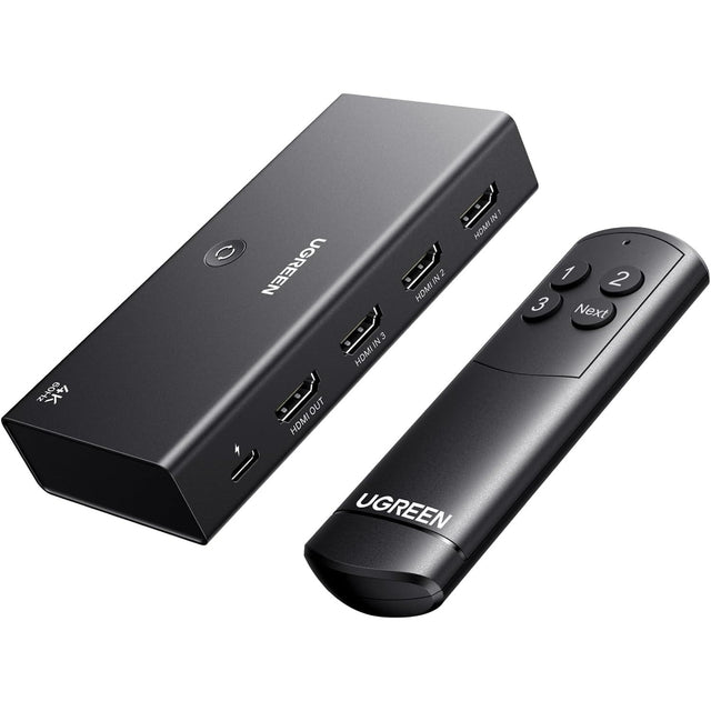 UGREEN Conmutador HDMI 3 en 1 con control remoto