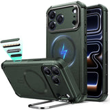 ESR iPhone 17 Pro Cyber Tough Magnetic Case con Stand, MagSafe y Control de Cámara Protección Grado Militar 7X