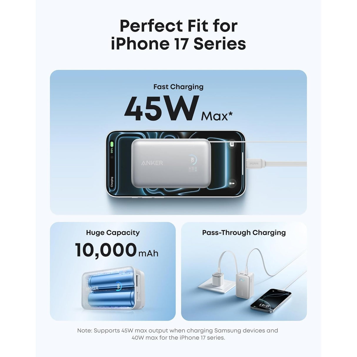 Anker Nano Power Bank (10K, 45W, Cable USB-C Retráctil Integrado)