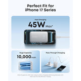 Anker Nano Power Bank (10K, 45W, Cable USB-C Retráctil Integrado)